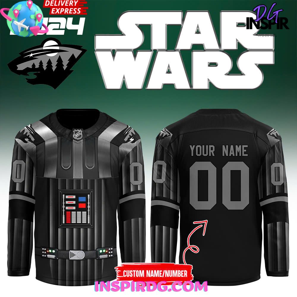 Minnesota Wild X Star Wars Night 2024 Black Hockey Jersey