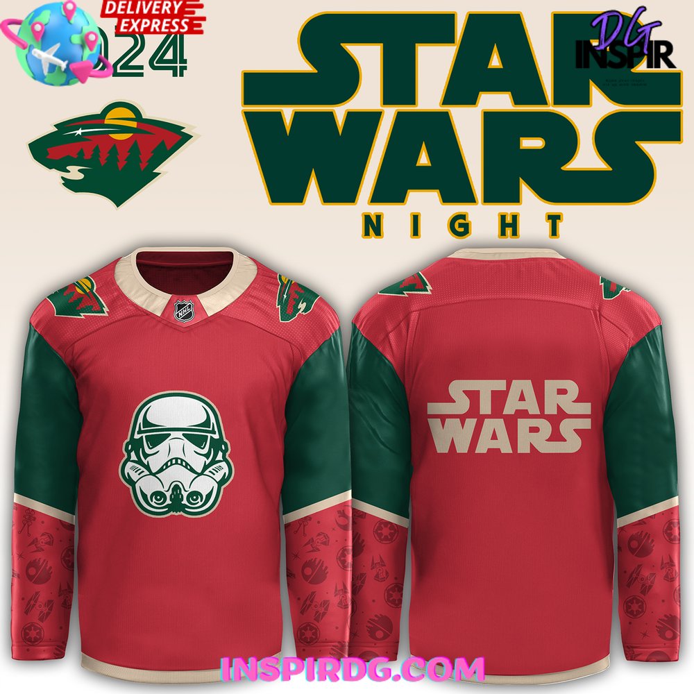 Minnesota Wild X Star Wars Night 2024 Red Hockey Jersey