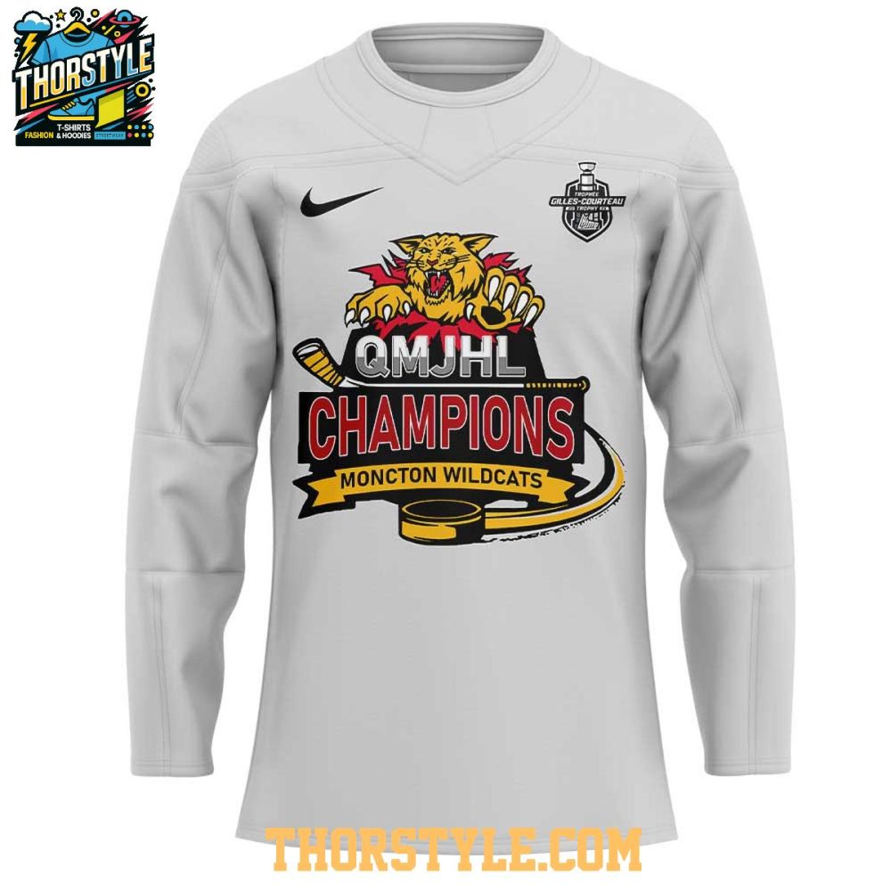 Moncton Wildcats Qmjhl Champions 2025 Defend The Den Hockey Jersey