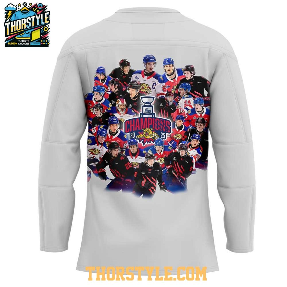 Moncton Wildcats Qmjhl Champions 2025 Defend The Den Hockey Jersey