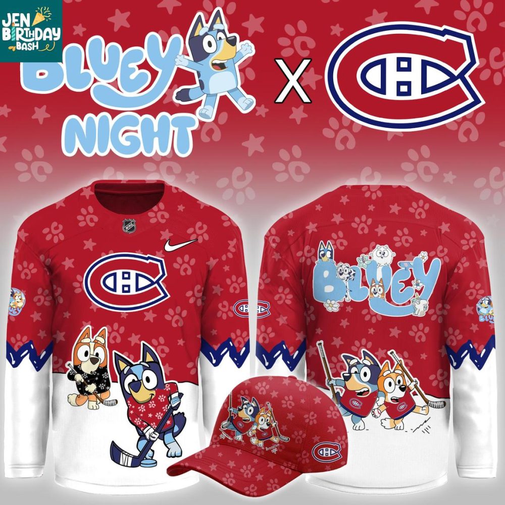 Montreal Canadiens Bluey Christmas Night 2025 Gameday Personalized Hockey Jersey