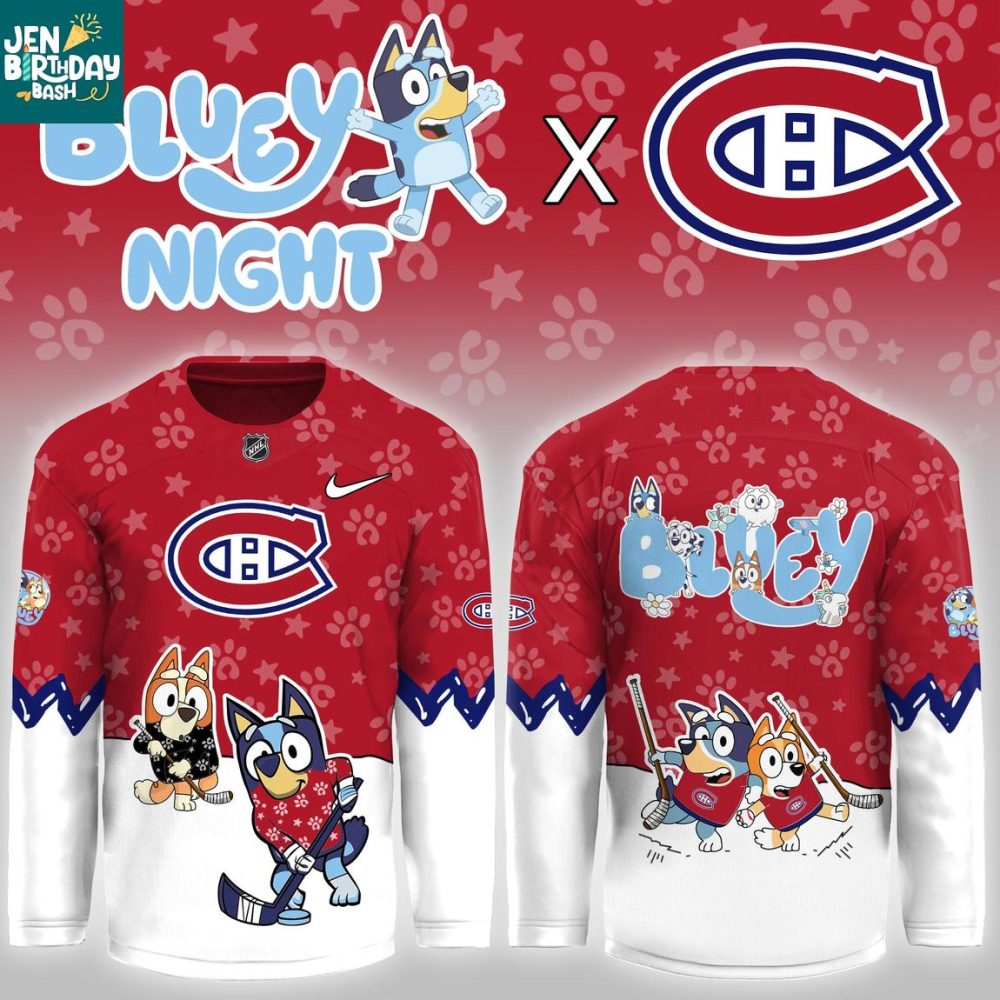 Montreal Canadiens Bluey Christmas Night 2025 Gameday Personalized Hockey Jersey
