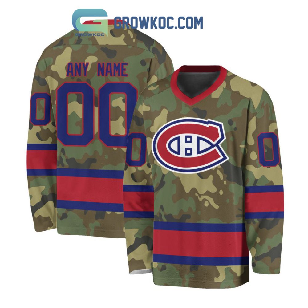 Montreal Canadiens Special Camo Veteran Design Personalized Hockey Jersey