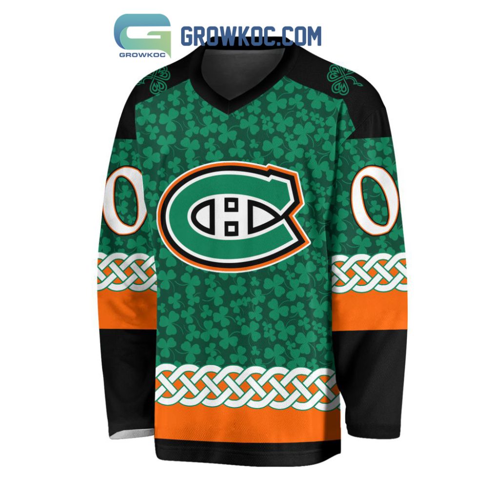 Montreal Canadiens St.Patrick'S Day Personalized Long Sleeve Hockey Jersey