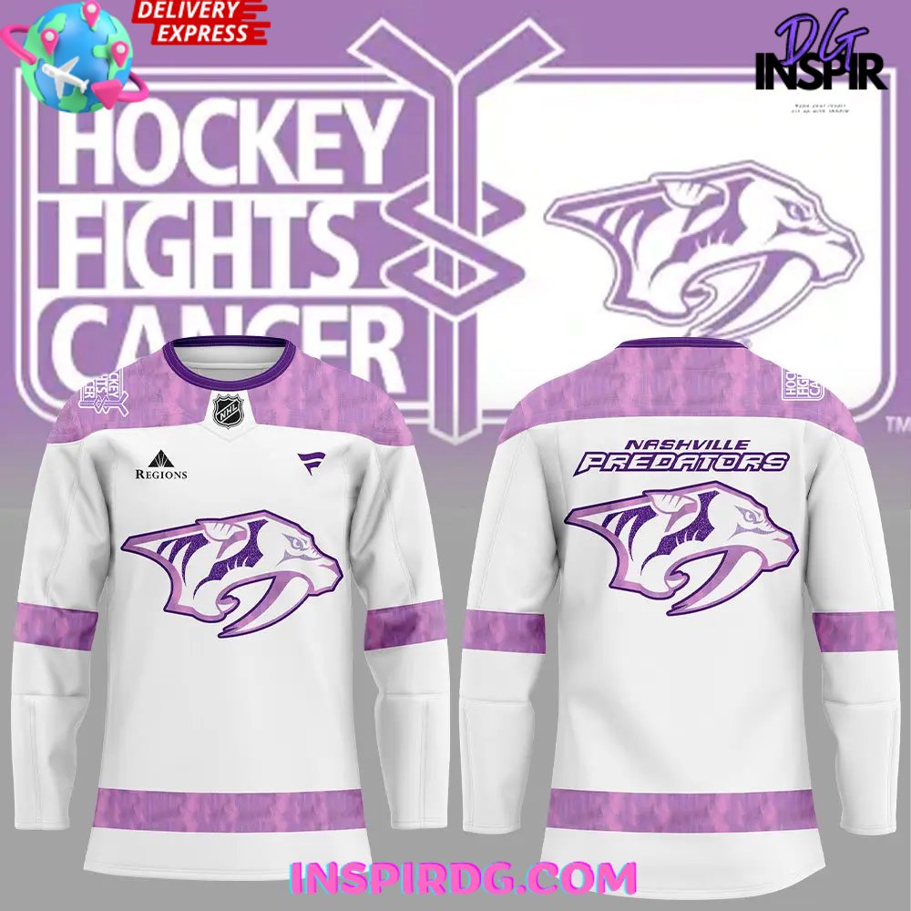 Nashville Predators Hockey Fights Cancer Special Hockey Jersey