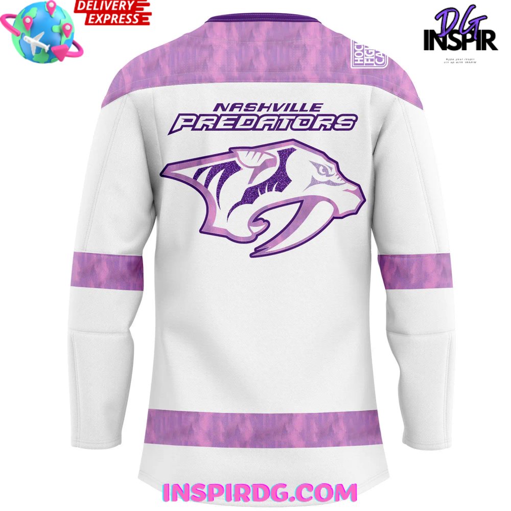 Nashville Predators Hockey Fights Cancer Special Hockey Jersey