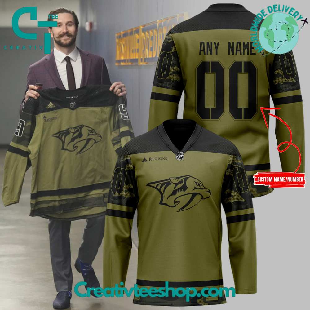Nashville Predators Military Salute To Service Hockey Jersey