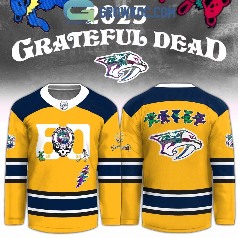 Nashville Predators X Grateful Dead 60 Years Hockey Jersey