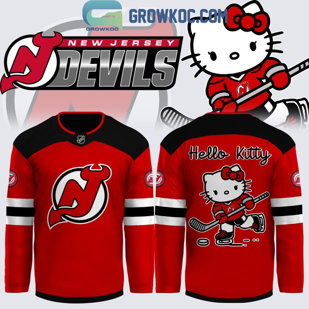 New Jersey Devils 50Th Anniversary Of Hello Kitty 2024 Hockey Jersey