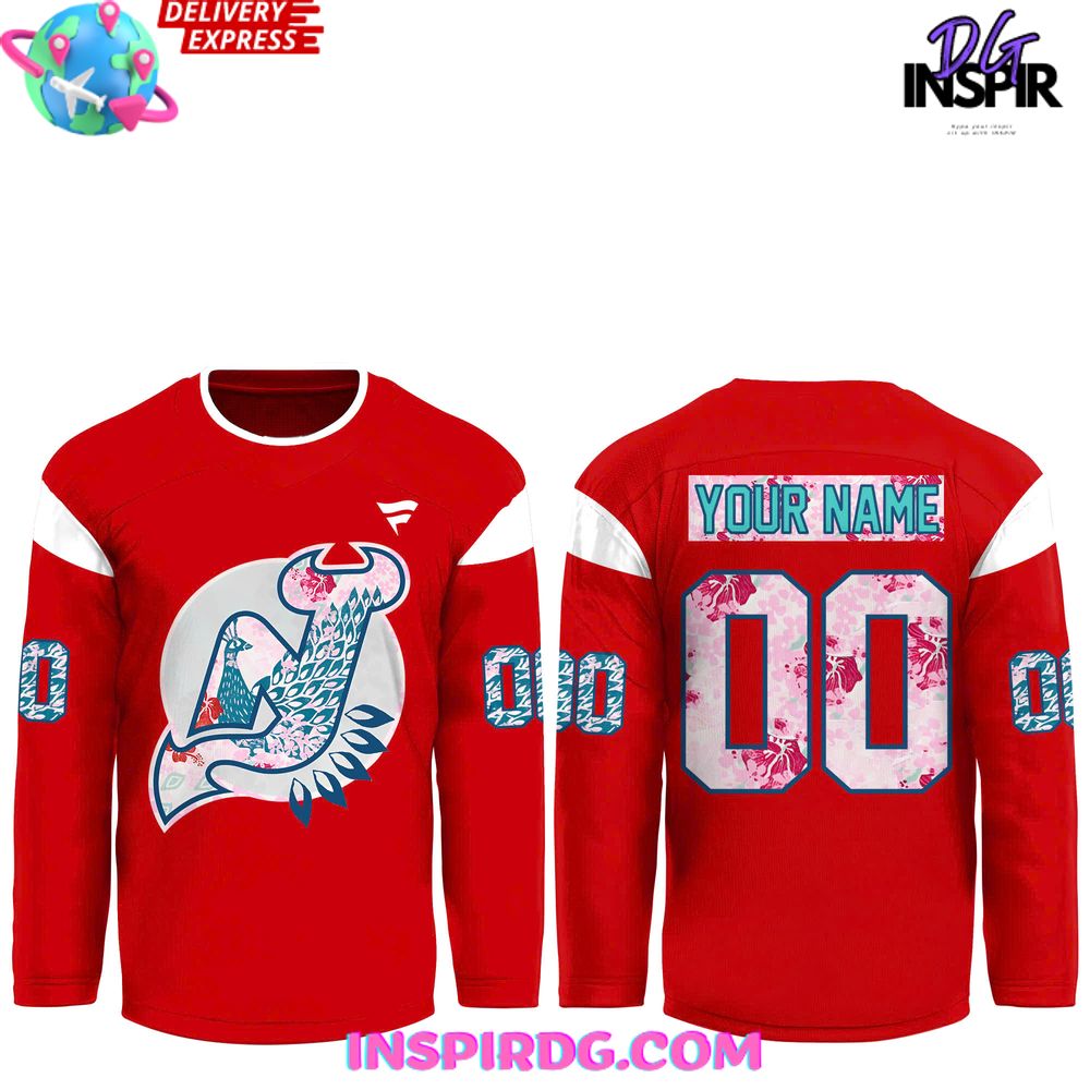New Jersey Devils Asian And Pacific 2025 Red Hockey Jersey
