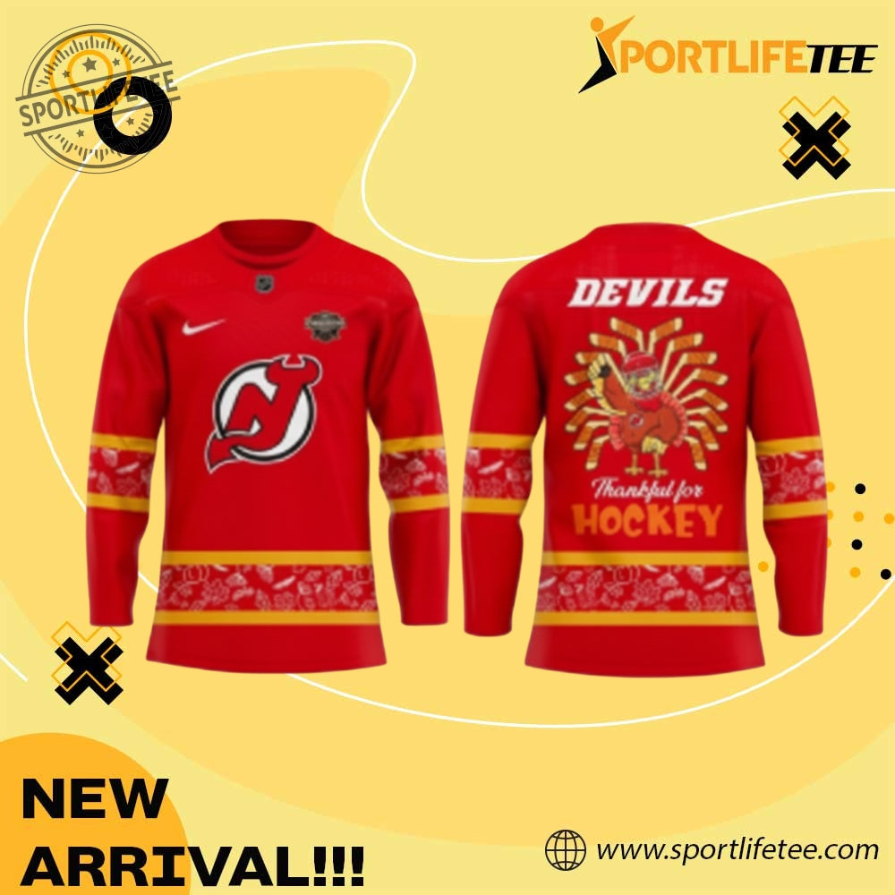New Jersey Devils Happy Thanksgiving 2025 Hockey Jersey 2025