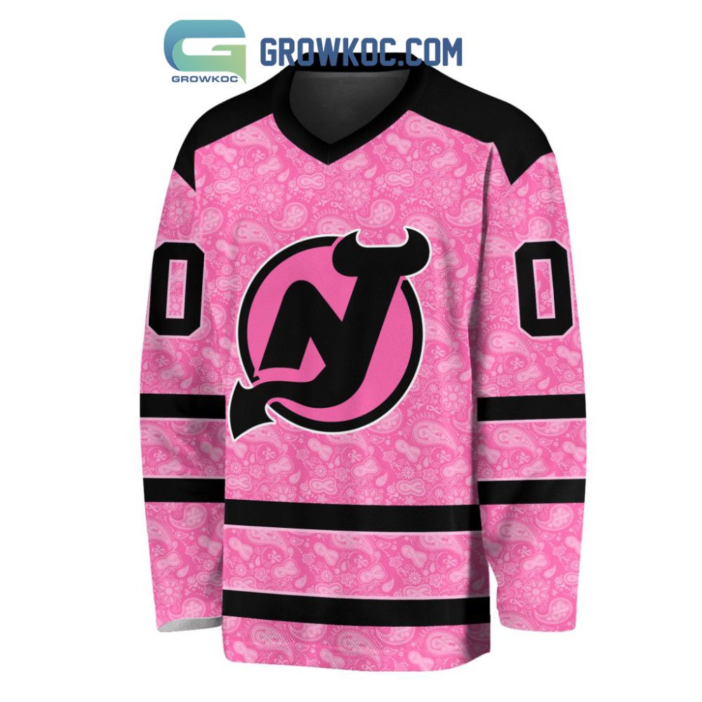 New Jersey Devils Nhl Special Pink Breast Cancer Hockey Jersey Long Sleeve