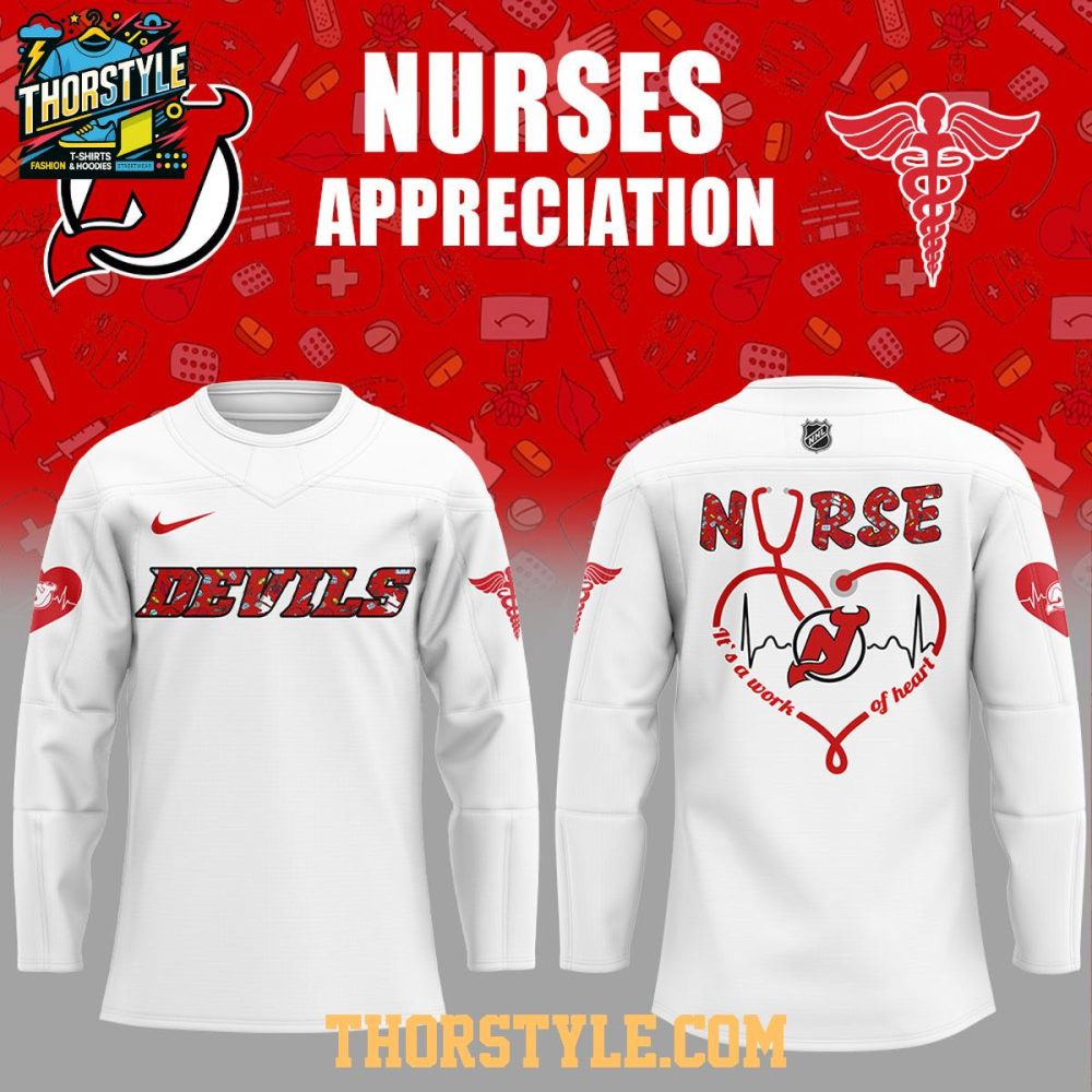 New Jersey Devils Nurses Appreciation Work Of Heart 2025 Hockey Jersey