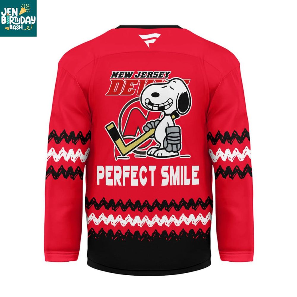 New Jersey Devils Snoopy Peanuts Camps 2026 Personalized Hockey Jersey
