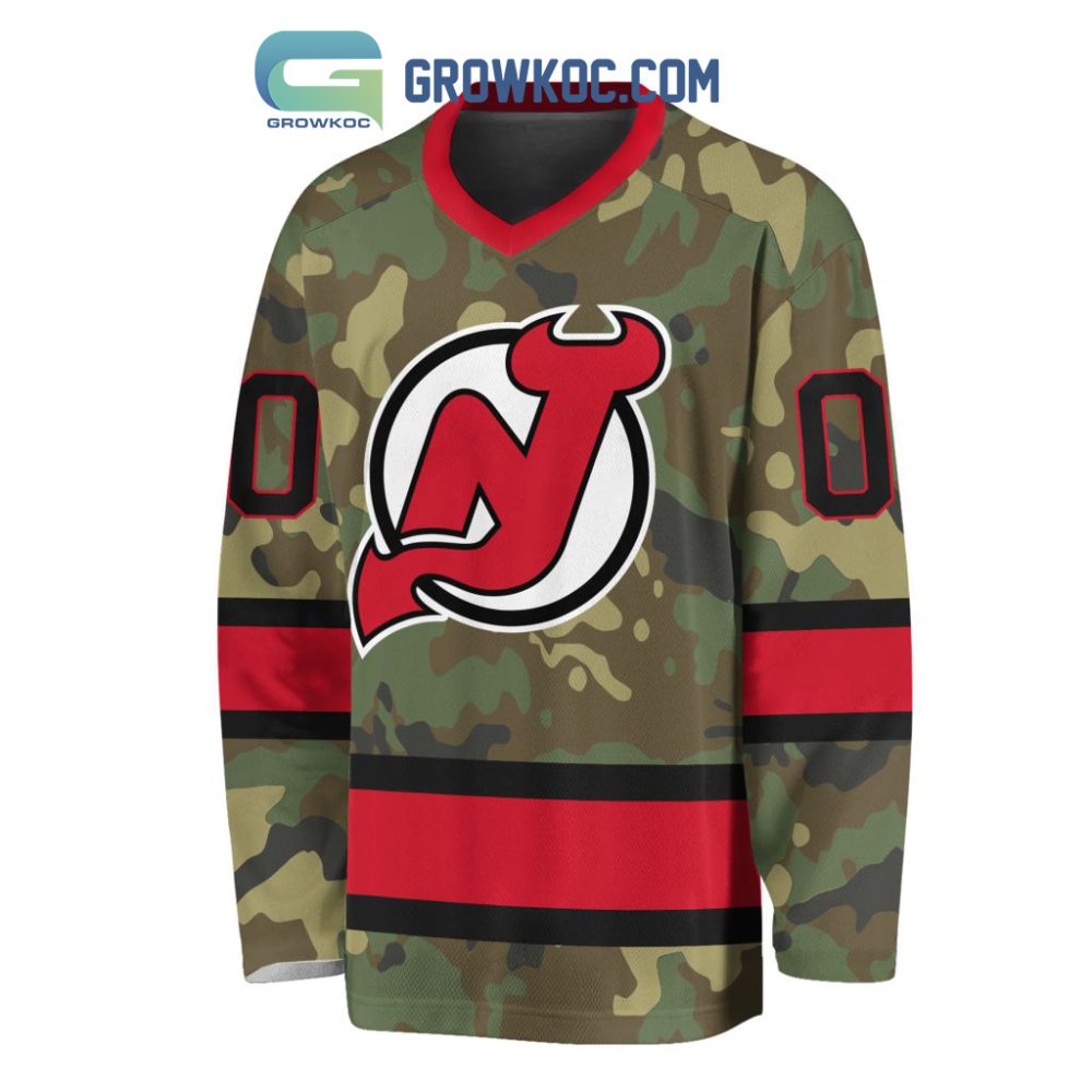 New Jersey Devils Special Camo Veteran Design Personalized Hockey Jersey