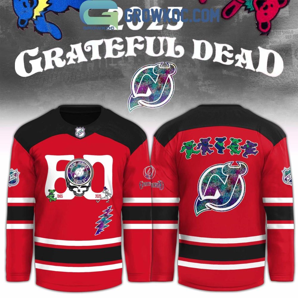 New Jersey Devils X Grateful Dead 60 Years Hockey Jersey