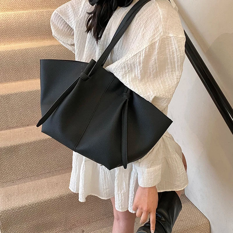 Branded Designer Shoulder Tote Bags For Women Soft PU Leather 2-IN-1 Big Capacity Shopper Tote Set 2025 Luxury Designer Handbags
