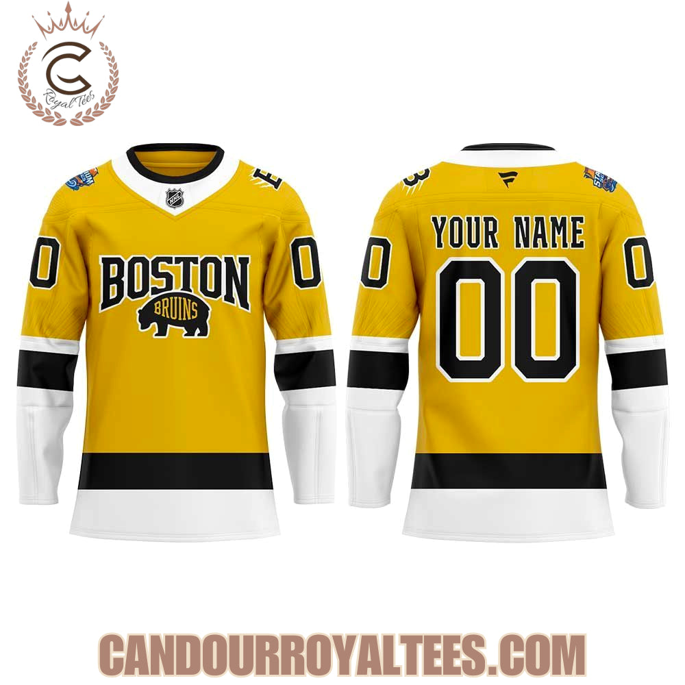 Boston Bruins Bold Gold Stadium Series Uniform Hockey Jersey