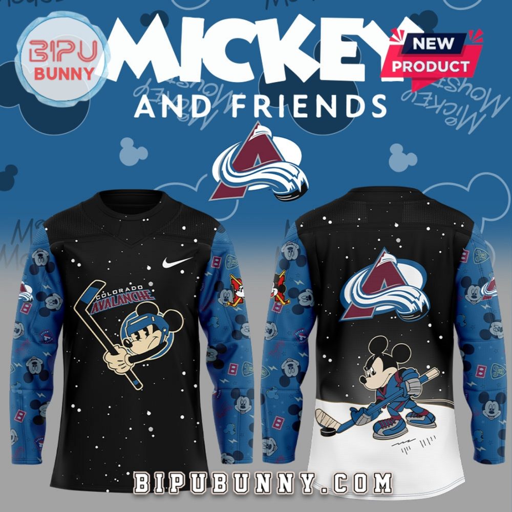 Colorado Avalanche Mickey &amp;Amp; Friends Hockey Jersey