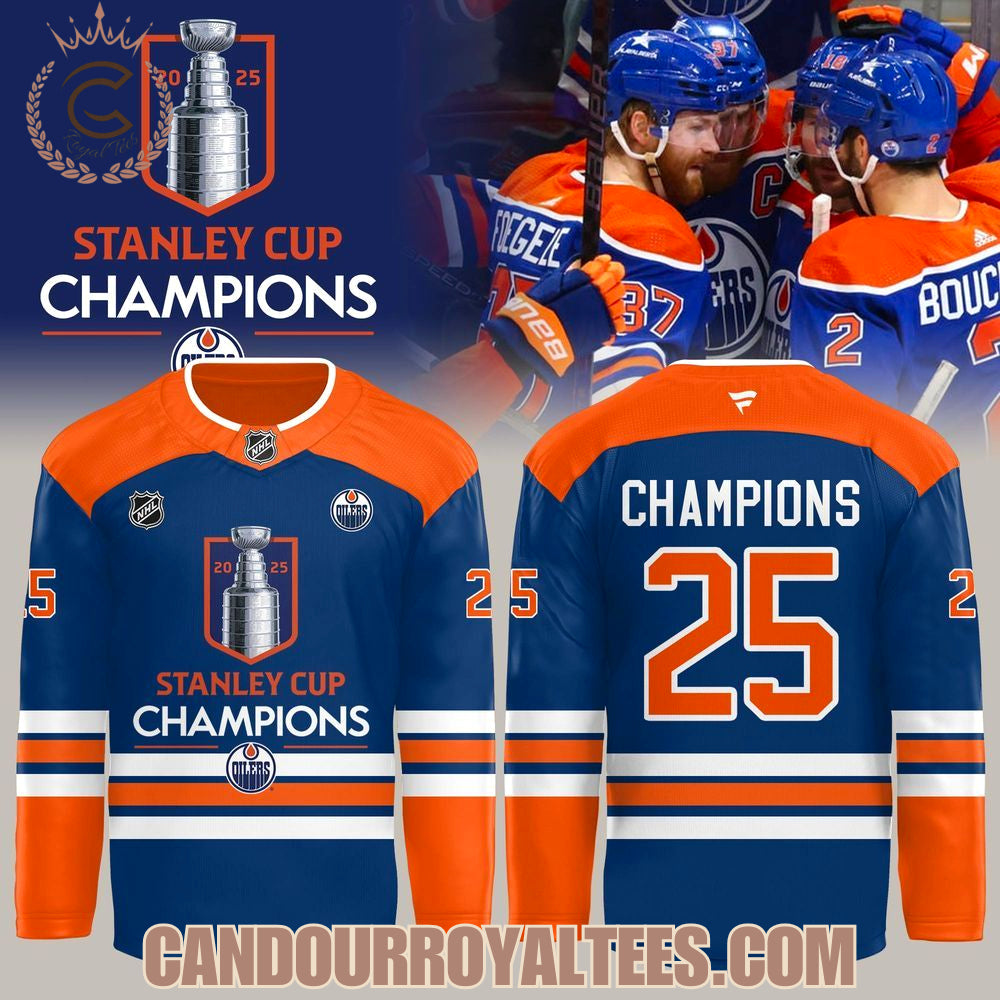 Edmonton Oilers Champion Nhl Stanley Cup 2025 Jersey