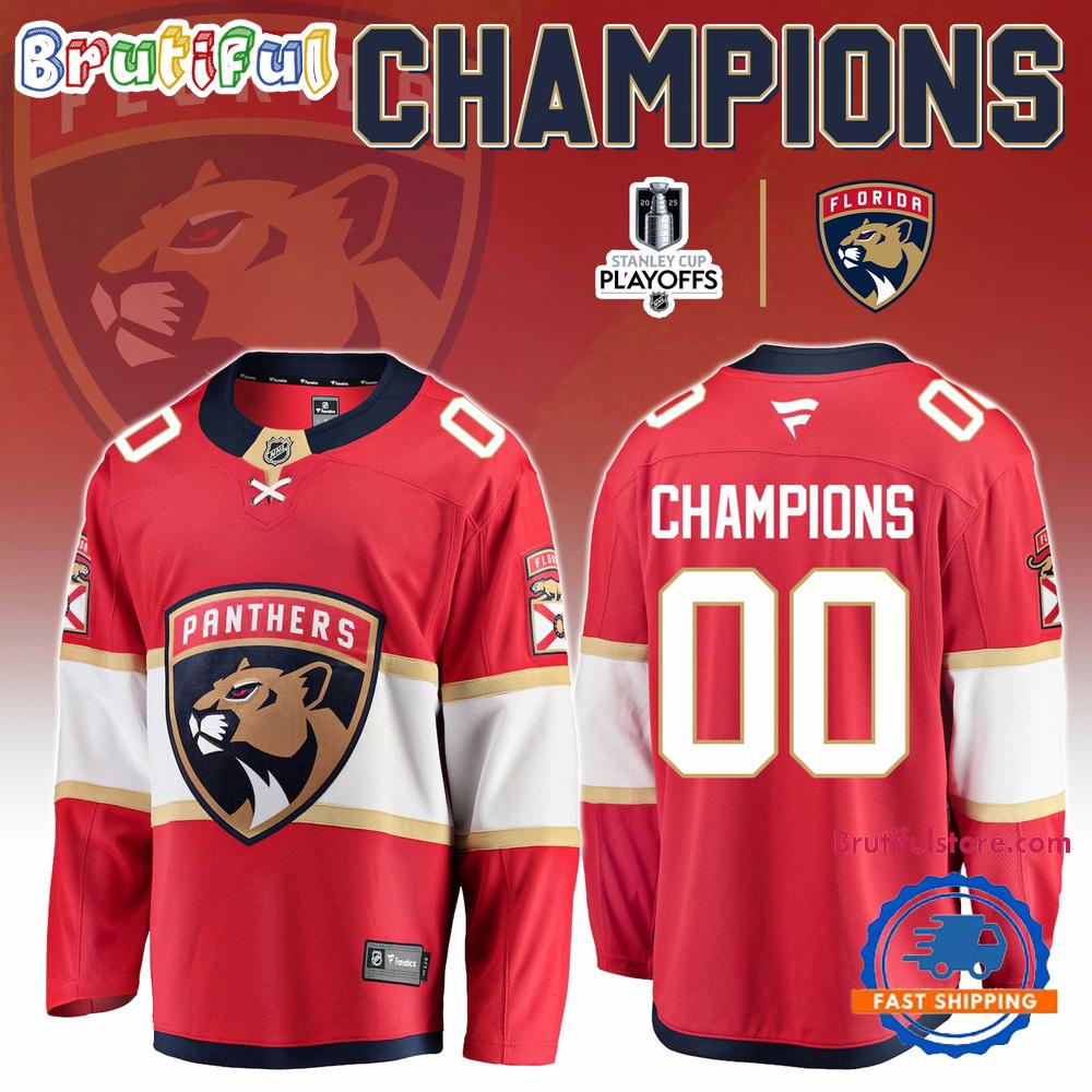 Florida Panthers Champion Nhl Stanley Cup 2025 Custom Hockey Jersey