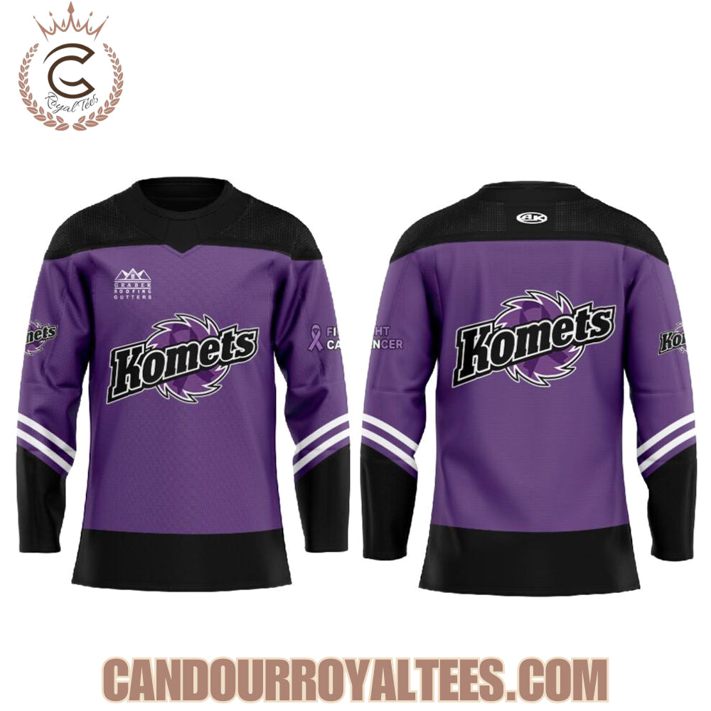 Fort Wayne Komets Cancer Night Replica Hockey Jersey