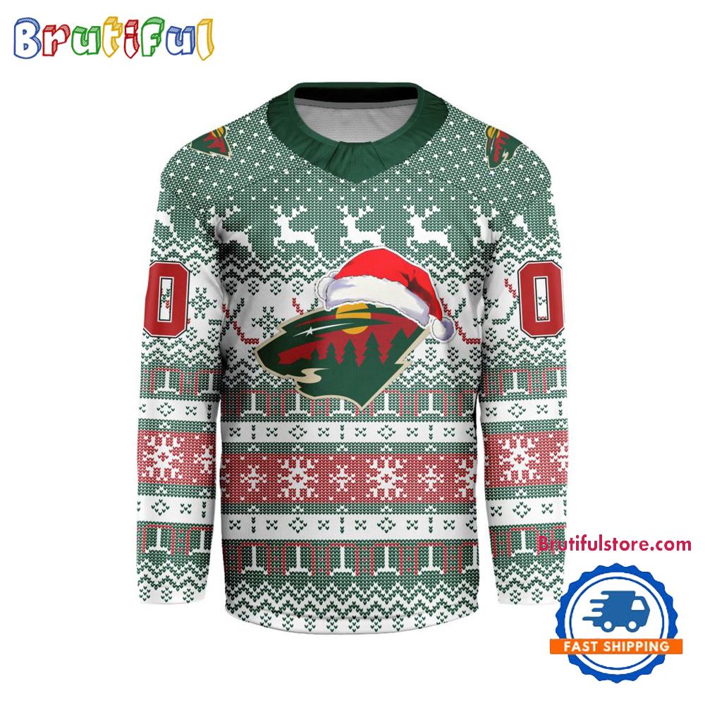 Minnesota Wild 2025 Nhl Christmas Personalized Hockey Jersey Design